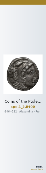 Coins of the Ptolemaic Empire Vol. I, Part II, no. B400 — CANOA