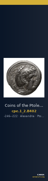 Coins of the Ptolemaic Empire Vol. I, Part II, no. B402 — CANOA