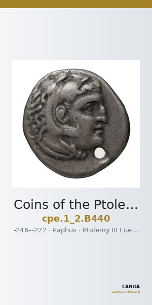 Coins of the Ptolemaic Empire Vol. I, Part II, no. B440 — CANOA