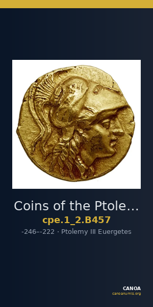 Coins of the Ptolemaic Empire Vol. I, Part II, no. B457 — CANOA