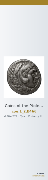 Coins of the Ptolemaic Empire Vol. I, Part II, no. B466 — CANOA