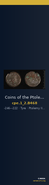 Coins of the Ptolemaic Empire Vol. I, Part II, no. B468 — CANOA