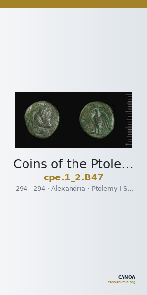 Coins of the Ptolemaic Empire Vol. I, Part II, no. B47 — CANOA