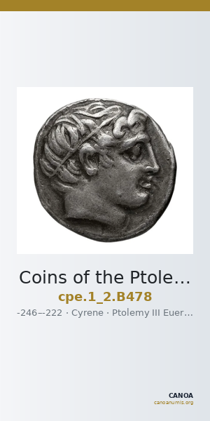 Coins of the Ptolemaic Empire Vol. I, Part II, no. B478 — CANOA