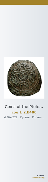 Coins of the Ptolemaic Empire Vol. I, Part II, no. B480 — CANOA
