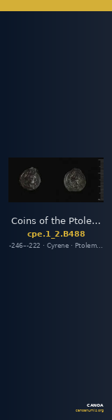 Coins of the Ptolemaic Empire Vol. I, Part II, no. B488 — CANOA