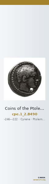 Coins of the Ptolemaic Empire Vol. I, Part II, no. B490 — CANOA