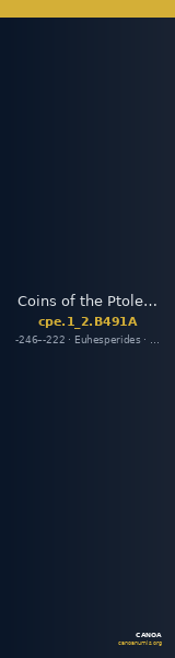 Coins of the Ptolemaic Empire Vol. I, Part II, no. B491A — CANOA
