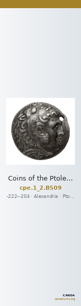 Coins of the Ptolemaic Empire Vol. I, Part II, no. B509 — CANOA