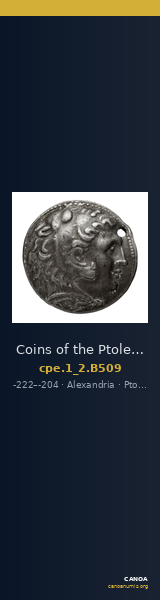 Coins of the Ptolemaic Empire Vol. I, Part II, no. B509 — CANOA