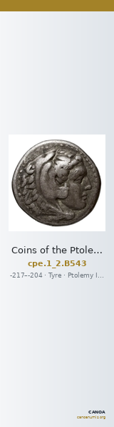 Coins of the Ptolemaic Empire Vol. I, Part II, no. B543 — CANOA