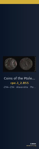Coins of the Ptolemaic Empire Vol. I, Part II, no. B55 — CANOA