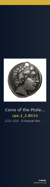 Coins of the Ptolemaic Empire Vol. I, Part II, no. B555 — CANOA