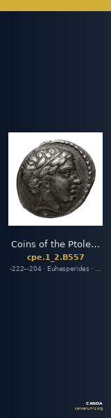 Coins of the Ptolemaic Empire Vol. I, Part II, no. B557 — CANOA