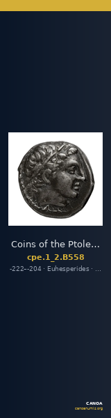Coins of the Ptolemaic Empire Vol. I, Part II, no. B558 — CANOA
