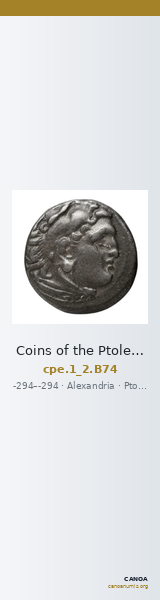 Coins of the Ptolemaic Empire Vol. I, Part II, no. B74 — CANOA