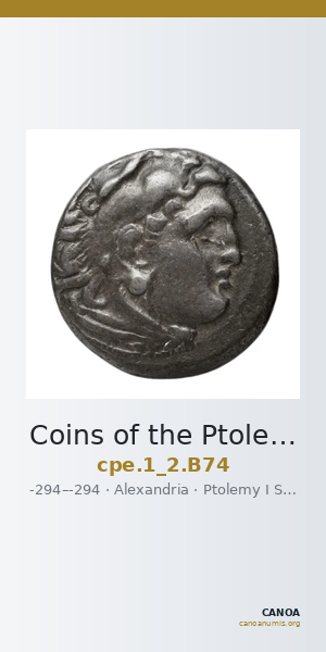Coins of the Ptolemaic Empire Vol. I, Part II, no. B74 — CANOA