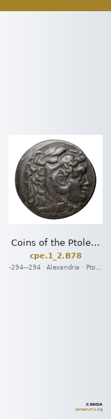 Coins of the Ptolemaic Empire Vol. I, Part II, no. B78 — CANOA
