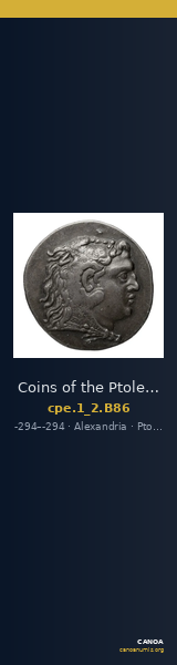 Coins of the Ptolemaic Empire Vol. I, Part II, no. B86 — CANOA