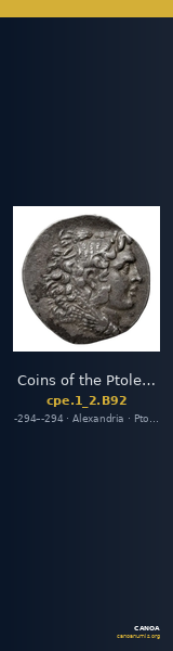 Coins of the Ptolemaic Empire Vol. I, Part II, no. B92 — CANOA