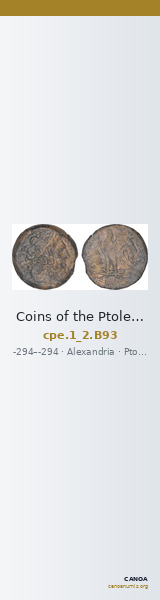 Coins of the Ptolemaic Empire Vol. I, Part II, no. B93 — CANOA
