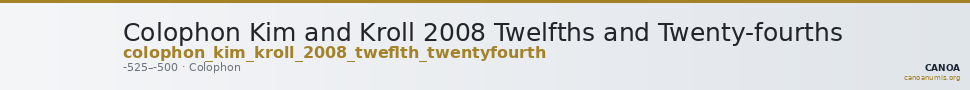 Colophon Kim and Kroll 2008 Twelfths and Twenty-fourths — CANOA