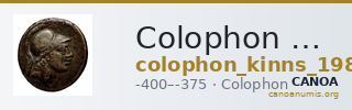 Colophon Kinns 1980 Period I.1, AR I — CANOA