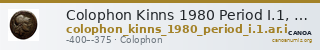 Colophon Kinns 1980 Period I.1, AR I — CANOA