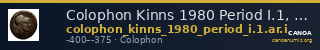 Colophon Kinns 1980 Period I.1, AR I — CANOA