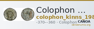 Colophon Kinns 1980 Period I.2, AE 8 — CANOA