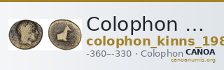 Colophon Kinns 1980 Period I.2, AE 9 — CANOA