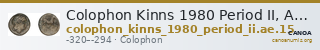 Colophon Kinns 1980 Period II, AE 15 — CANOA