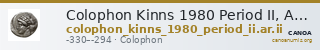 Colophon Kinns 1980 Period II, AR II — CANOA