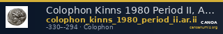 Colophon Kinns 1980 Period II, AR II — CANOA