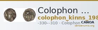 Colophon Kinns 1980 Period II, AR III — CANOA
