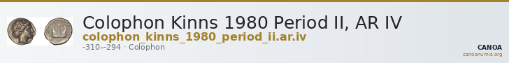 Colophon Kinns 1980 Period II, AR IV — CANOA