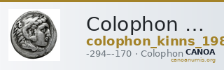 Colophon Kinns 1980 Period III, AR V — CANOA