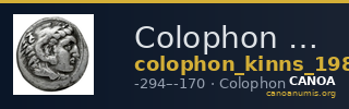 Colophon Kinns 1980 Period III, AR V — CANOA