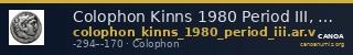 Colophon Kinns 1980 Period III, AR V — CANOA