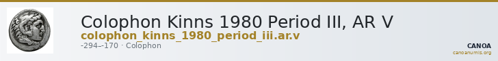 Colophon Kinns 1980 Period III, AR V — CANOA