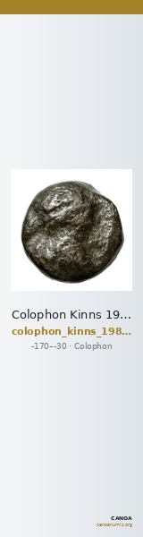 Colophon Kinns 1980 Period IV, AE 19 — CANOA