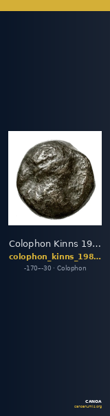 Colophon Kinns 1980 Period IV, AE 19 — CANOA