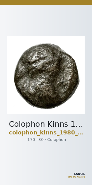 Colophon Kinns 1980 Period IV, AE 19 — CANOA