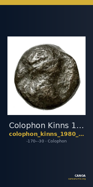 Colophon Kinns 1980 Period IV, AE 19 — CANOA