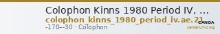 Colophon Kinns 1980 Period IV, AE 21 — CANOA