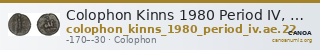 Colophon Kinns 1980 Period IV, AE 22 — CANOA