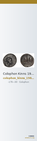 Colophon Kinns 1980 Period IV, AE 23 — CANOA