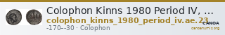 Colophon Kinns 1980 Period IV, AE 23 — CANOA