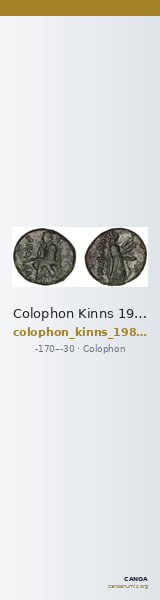 Colophon Kinns 1980 Period IV, AE 24 — CANOA