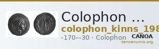 Colophon Kinns 1980 Period IV, AR VII — CANOA